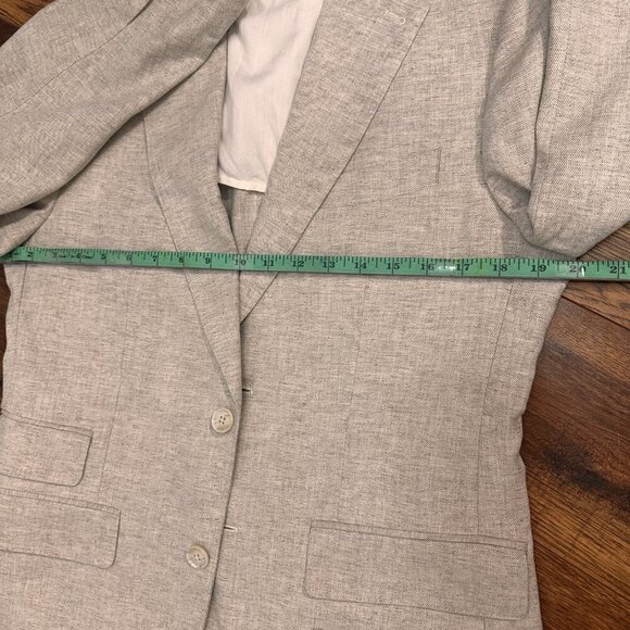 (BR) Men's Sport Coat Blazer  Linen Blend Blazer 38C Beige (S ) FITS Lady(L) - Picture 6 of 16
